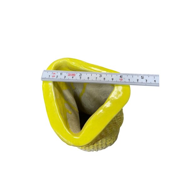 MK Yellow Textured Ceramic Abstract vase size 7.5"X5" SKU 9313 - Picture 6 of 9